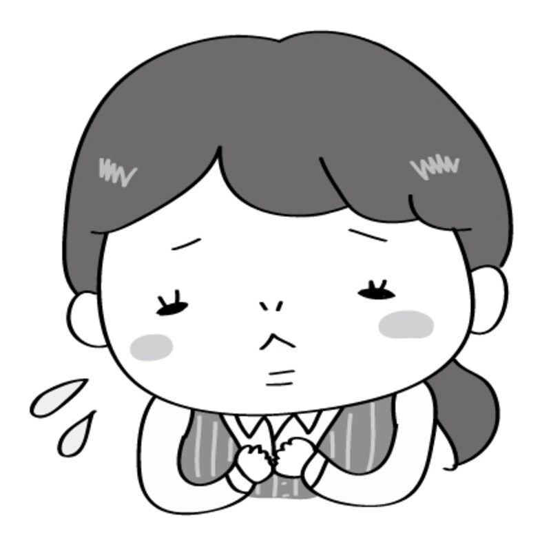 【モノクロ】悩む女性会社員です。