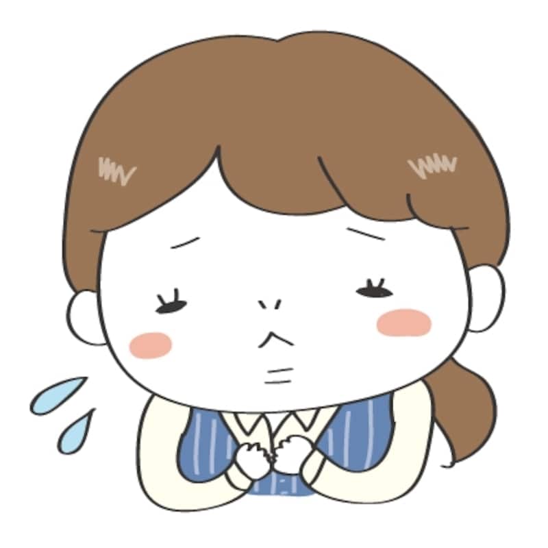 【カラー】悩む女性会社員です。