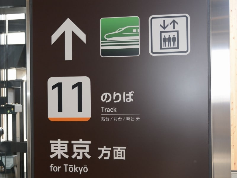 木古内駅にあった東京方面の案内板