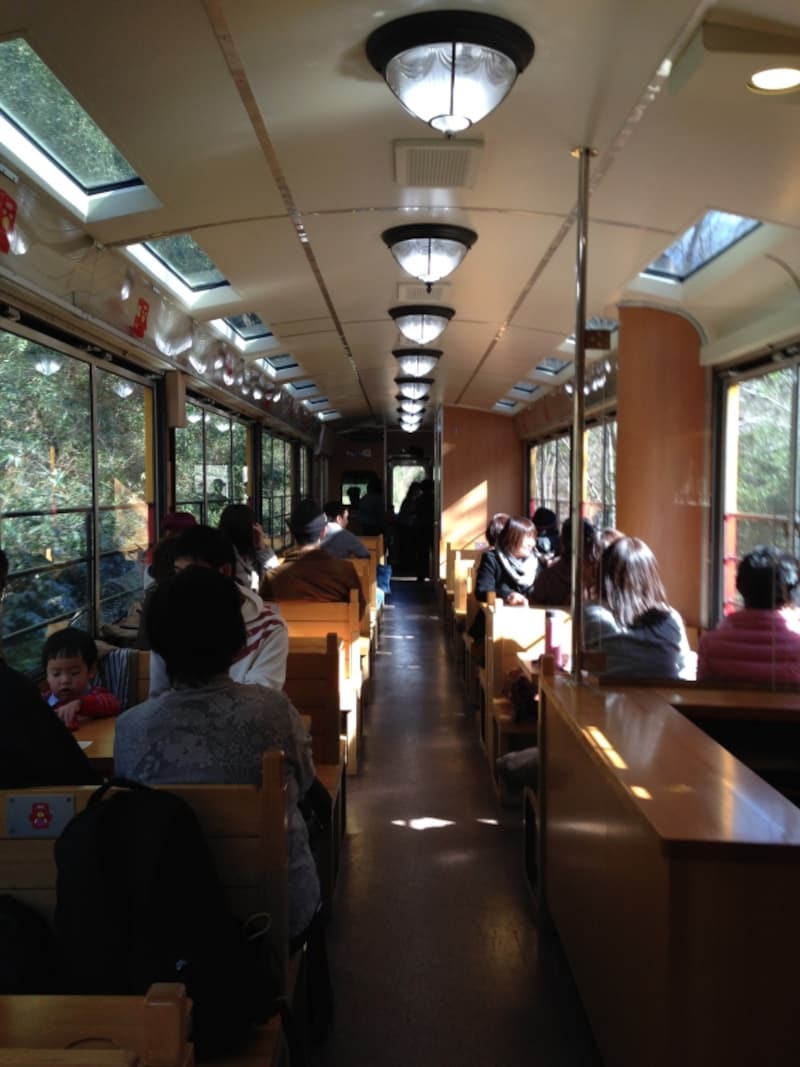 トロッコ列車の車内