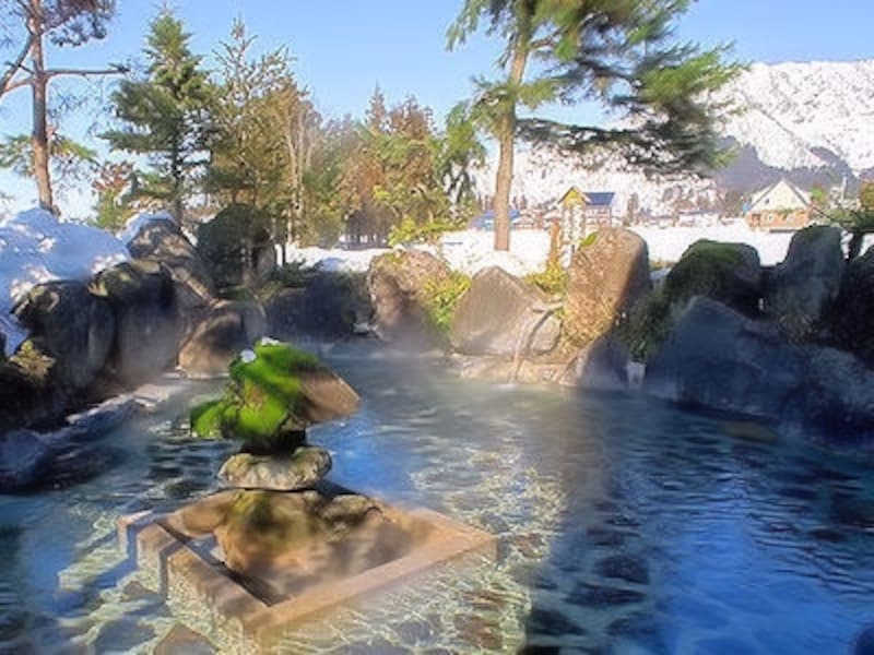 五十沢温泉ゆもとかんの雪見露天風呂