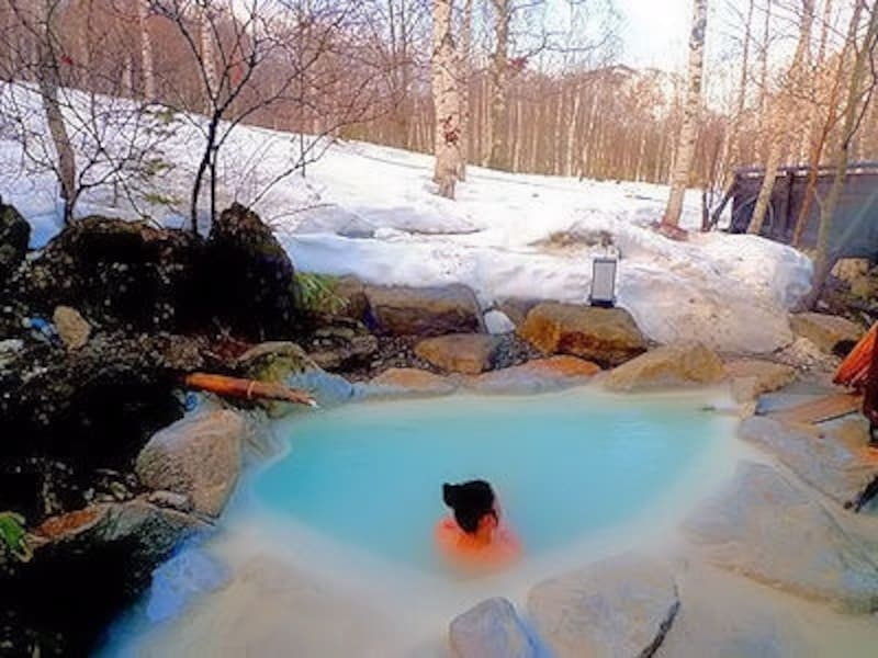 白骨温泉小梨の湯 笹屋の雪見露天風呂
