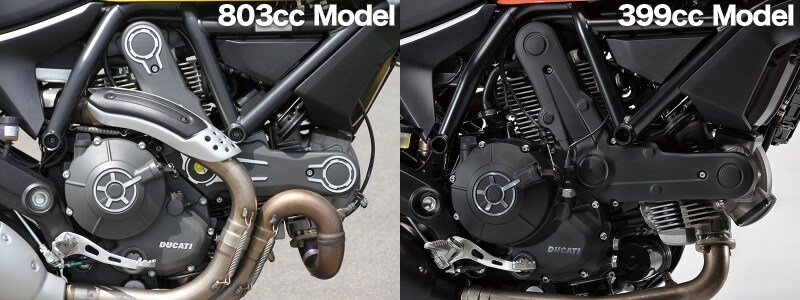 803ccのスクランブラーとは随所に違いを持つSixty2用空冷Lツインエンジン