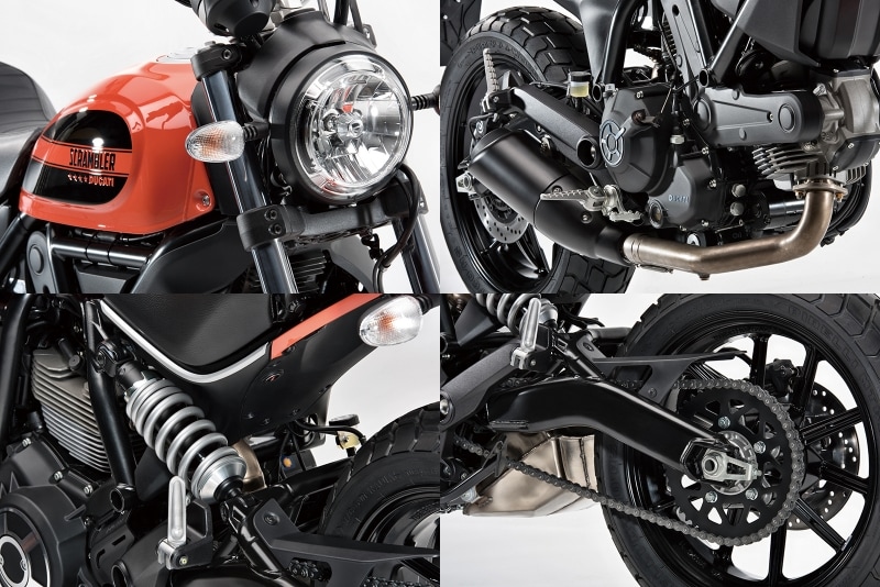 803ccスクランブラーで見せつけられた質感の高さは健在。400ccクラスでは驚くべきクオリティと言える