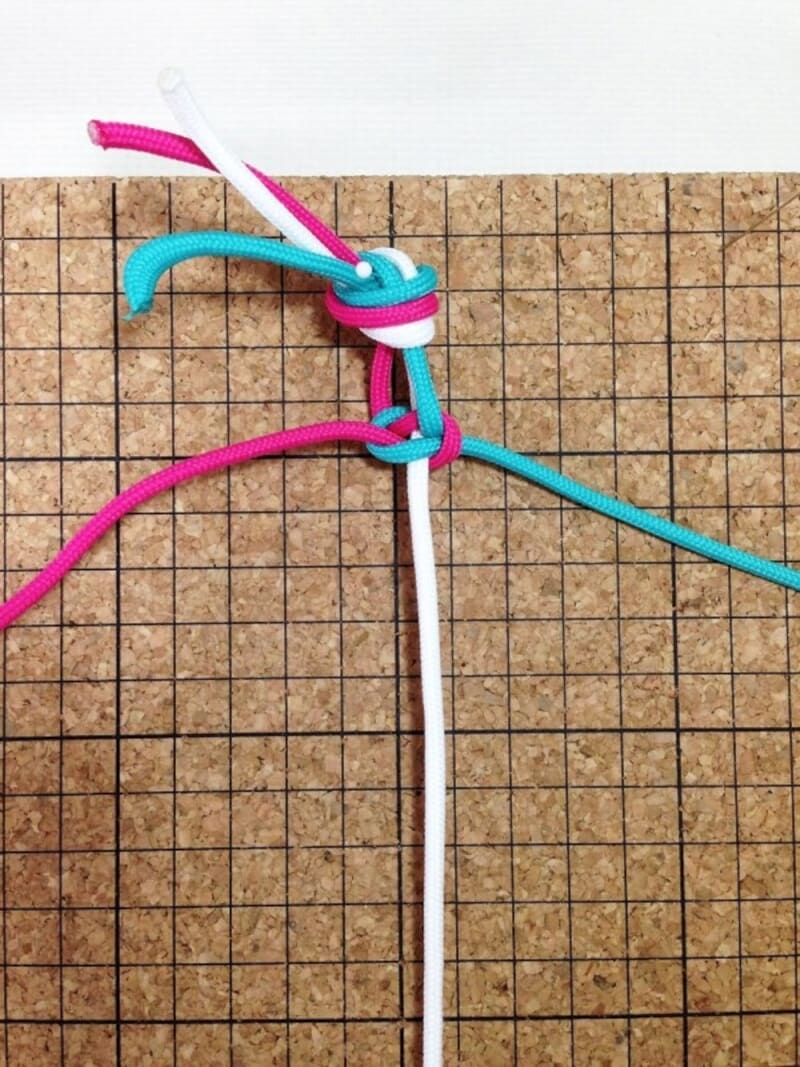 芯紐が巻き込まれないように気をつけて。