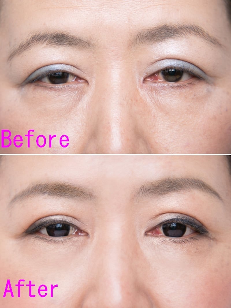 (上)NGブルーカラー(下)OKゴールド・ブラウン系カラー