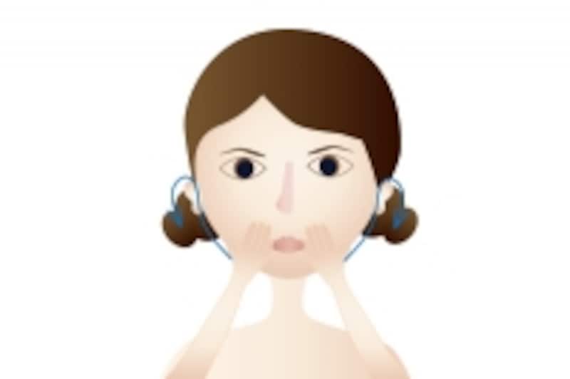 耳の後ろまでしっかりと