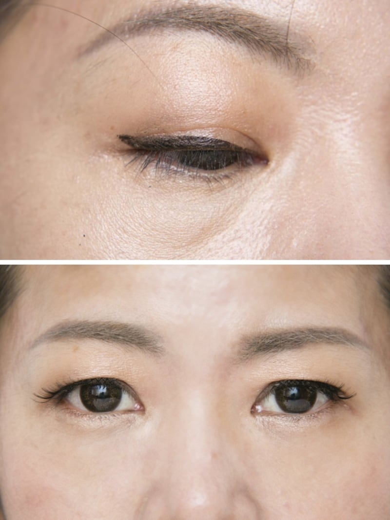 (上)アイラインは目の幅より出ないのがコツ(下)OK目力UPメイク