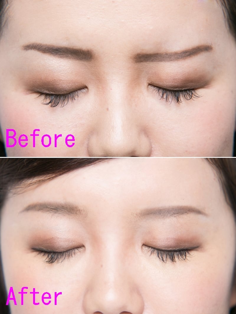 （上）NG目立ちすぎ眉（下）OKナチュラル眉