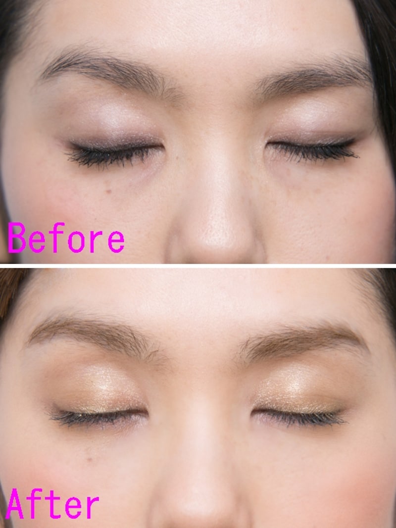 (下)NG角度つけすぎ眉(上)OKナチュラル眉