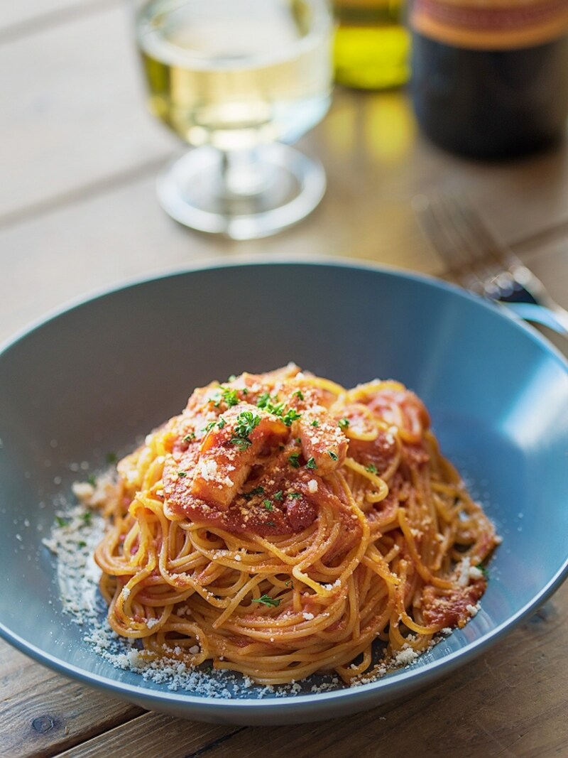 パスタとワインを欲する日もありますよね。