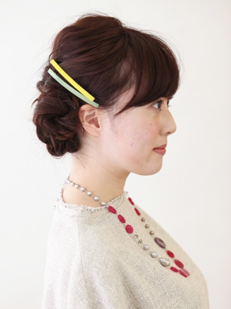 大人の三つ編みおだんご