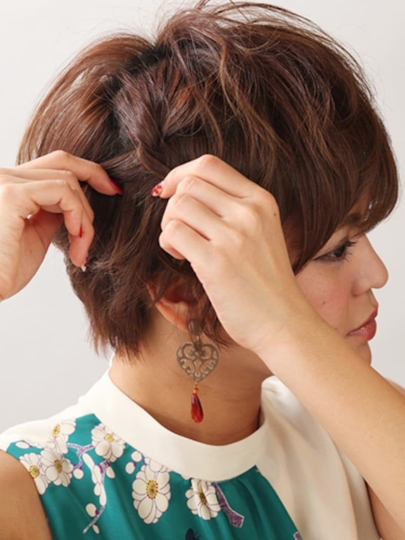 頭のてっぺん付近から編みはじめる