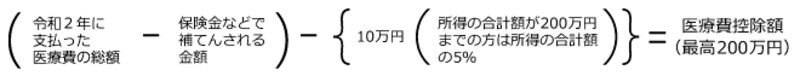 医療費控除の計算式