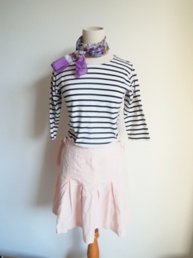 ホワイト×ネイビーのボーダーはどのパステルにも合うオールラウンダー