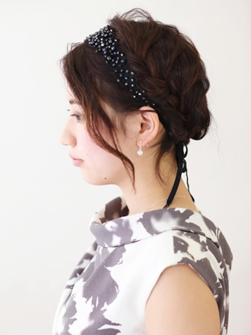 フルアップ風編み込みヘアアレンジ