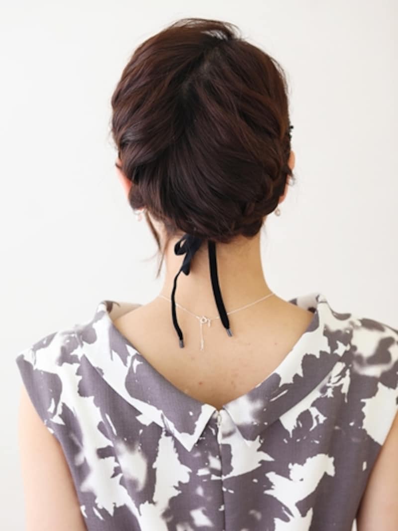 フルアップ風編み込みヘアアレンジ