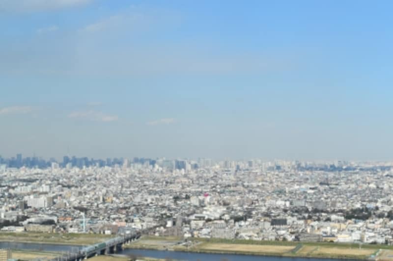 「シティタワー武蔵小杉」からの都心方面の景色