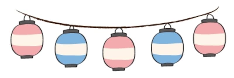 ちょうちん 夏祭り イラスト カラー かわいい