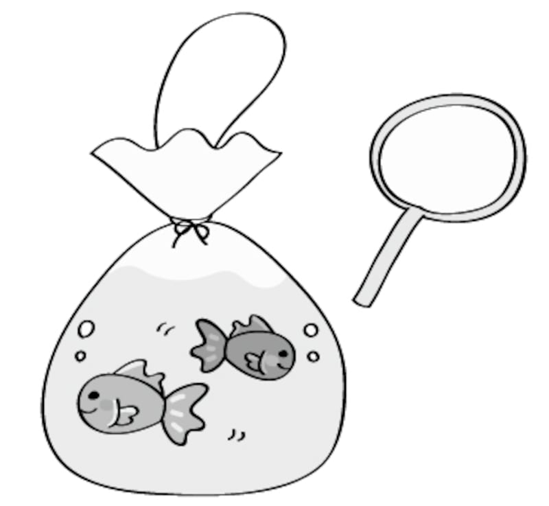 金魚 夏祭り イラスト 白黒 かわいい