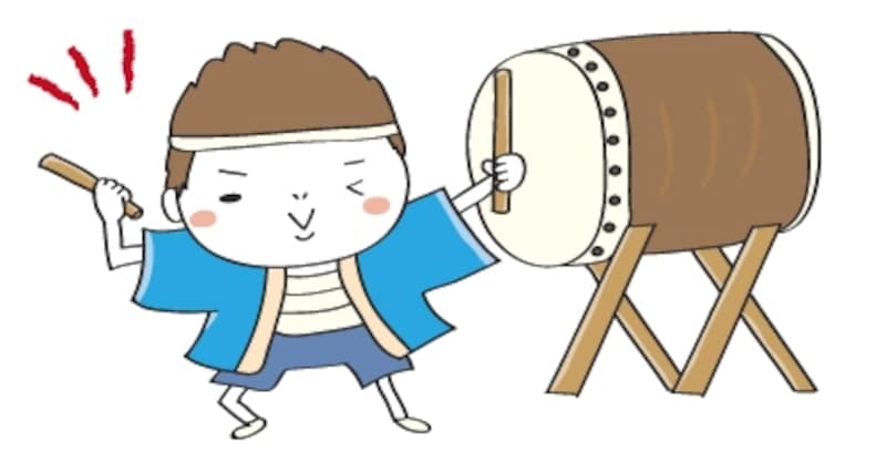 太鼓 夏祭り イラスト カラー かわいい