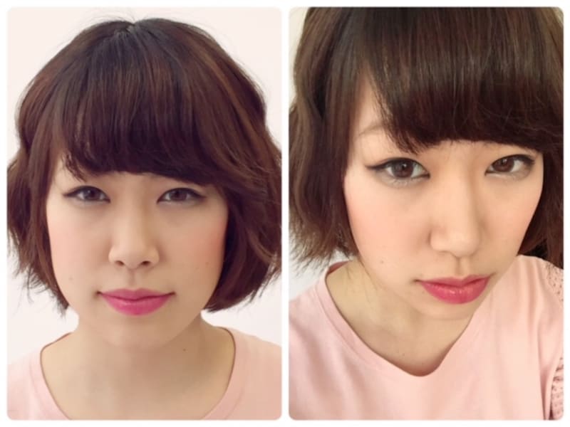 ド正面と上目遣い