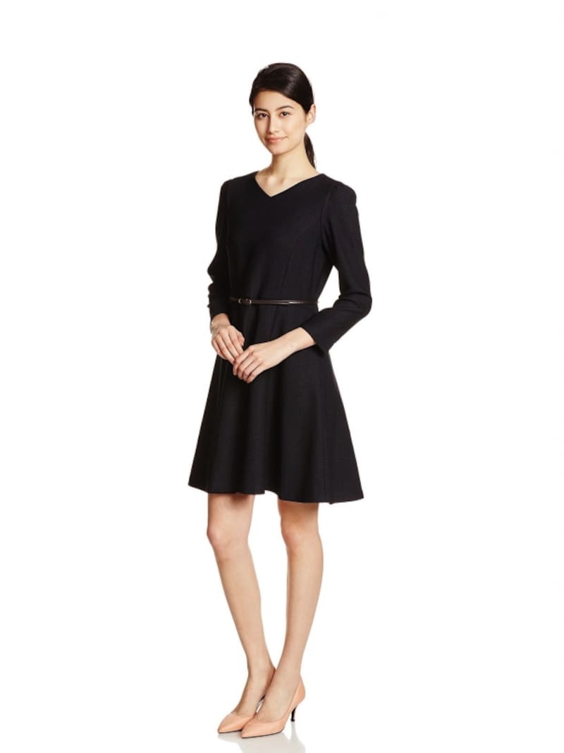 (ナチュラルビューティーベーシック)NATURAL BEAUTY BASIC リネンライクブッチャーワンピース