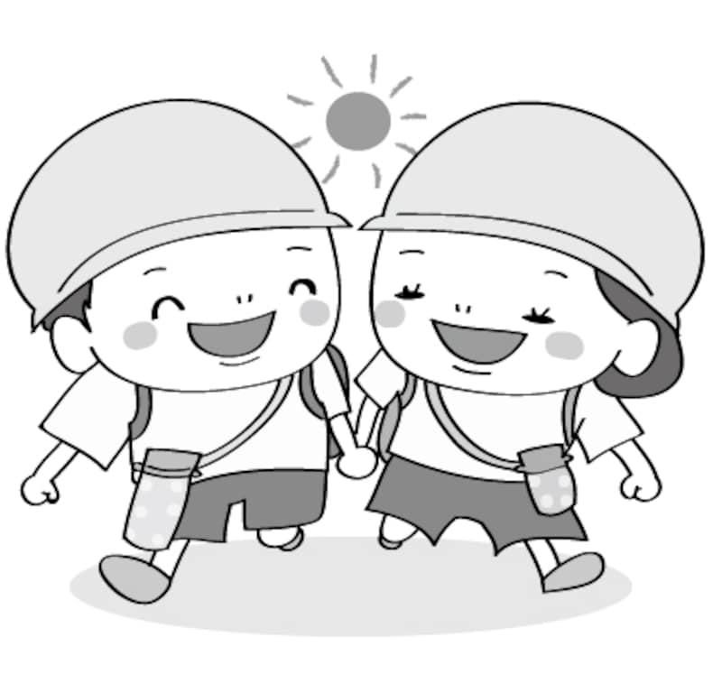 幼稚園 遠足 イラスト 白黒 かわいい