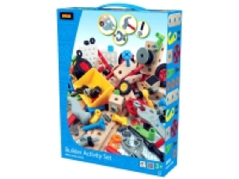 スパナ、ペンチ、ハンマー、ドライバーを使って組み立てるセット