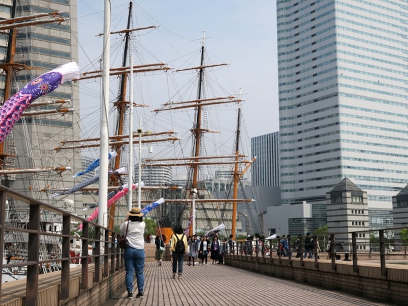 犬を連れた鮫島社長の後ろ姿が思い浮かびます。こちらも日本丸メモリアルパーク(2016年5月2日撮影)