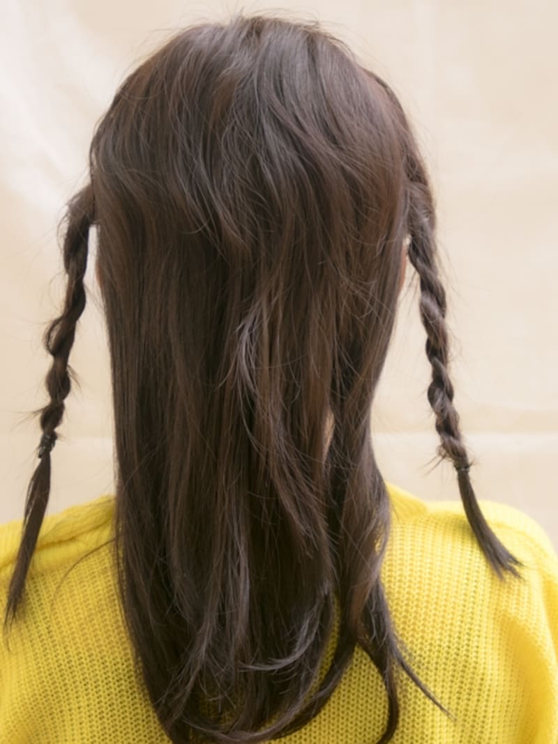 両サイドともにロープ編みした状態