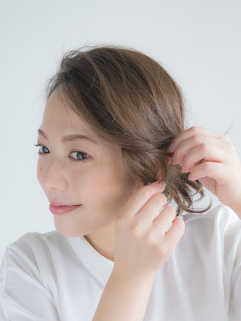 指先でほぐすように