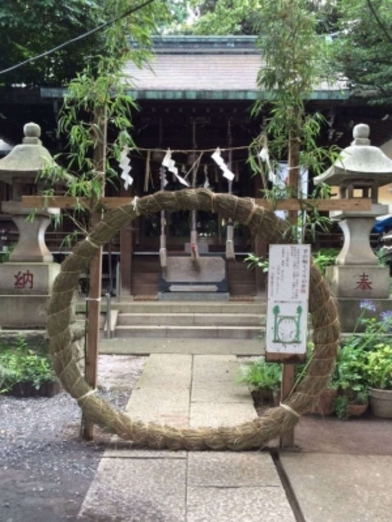 夏越の祓(茅の輪くぐり)。6月下旬になると神社に茅の輪がたてられます