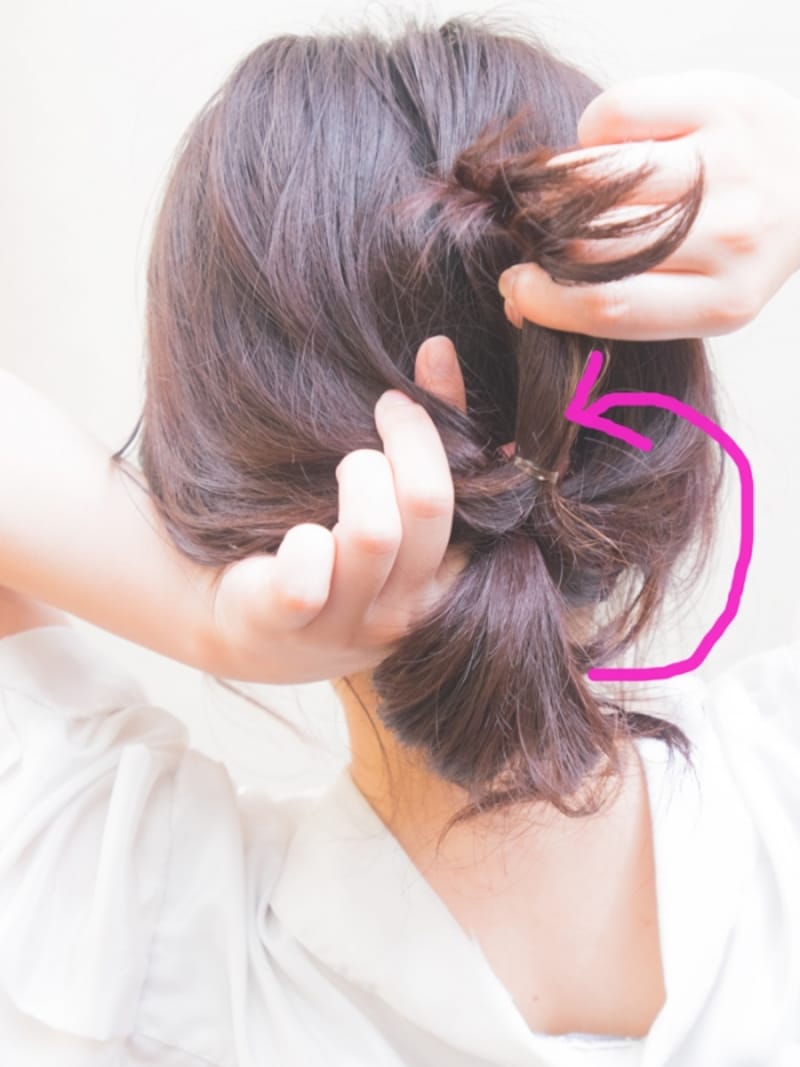 くるりんぱをしているところ