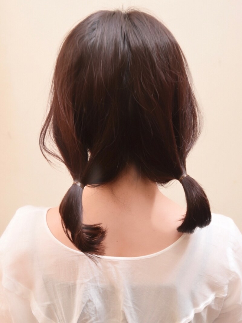 二箇所ゴムでとめた状態