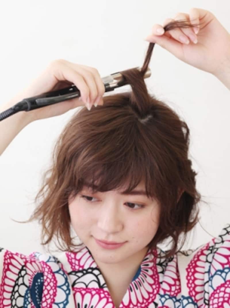 ショート浴衣 サイド編み込みで華やかヘアアレンジ 浴衣ヘアアレンジ All About