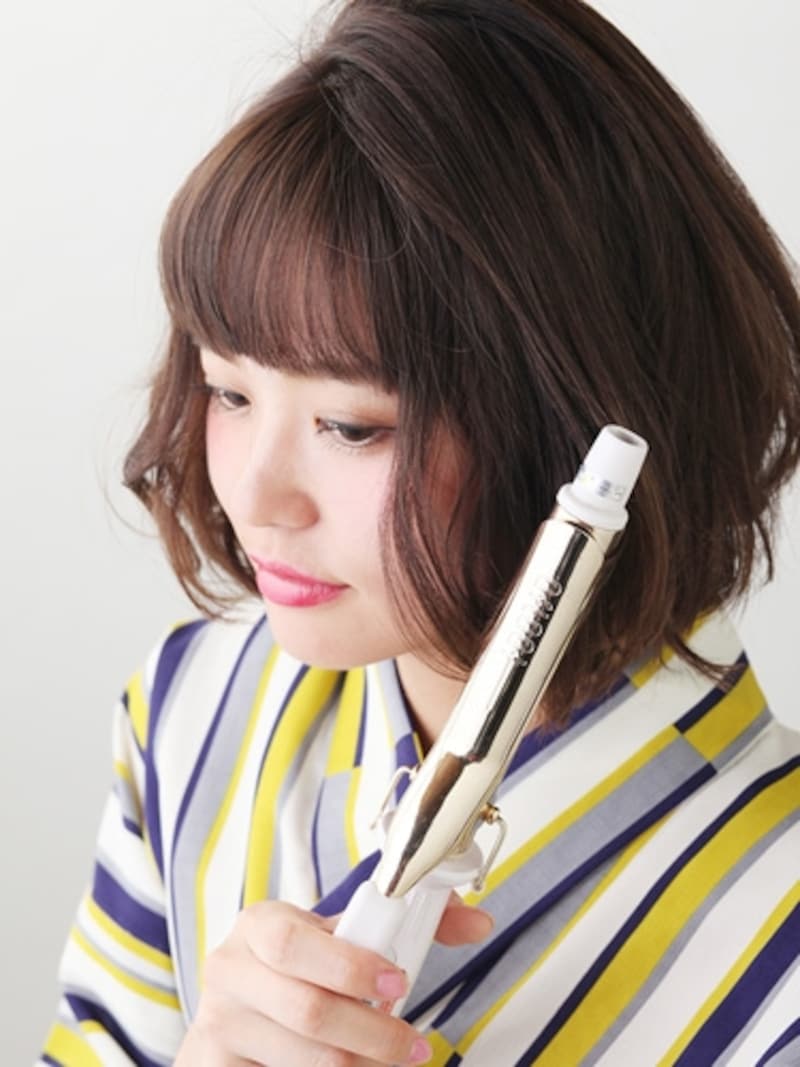 全体をコテでランダムに巻く