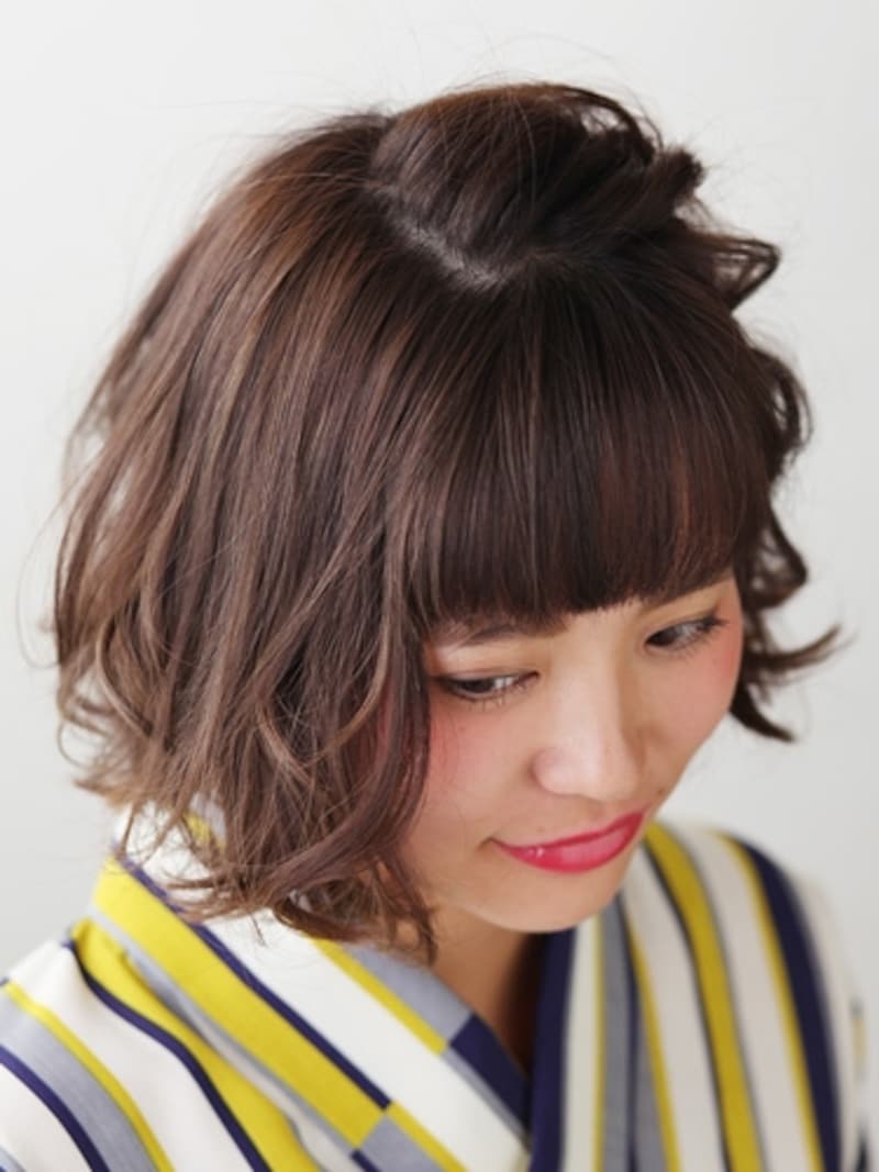 アレンジパートは、耳幅の倍くらいを目安に