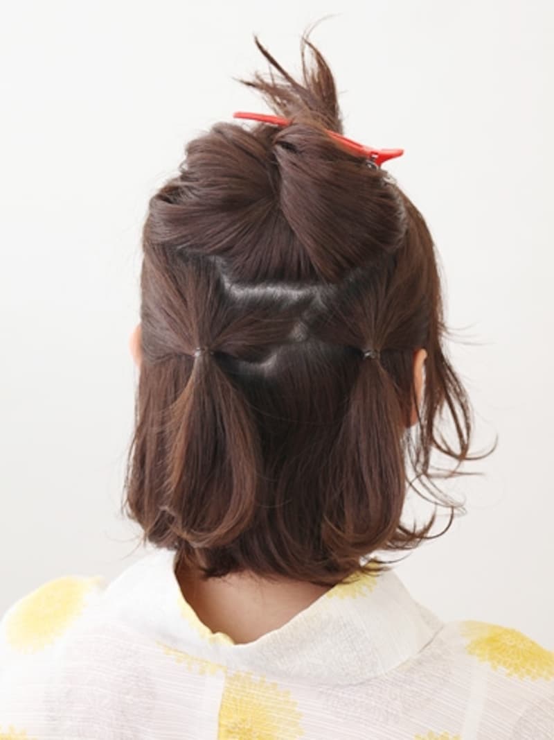 後頭部を3つにブロッキング