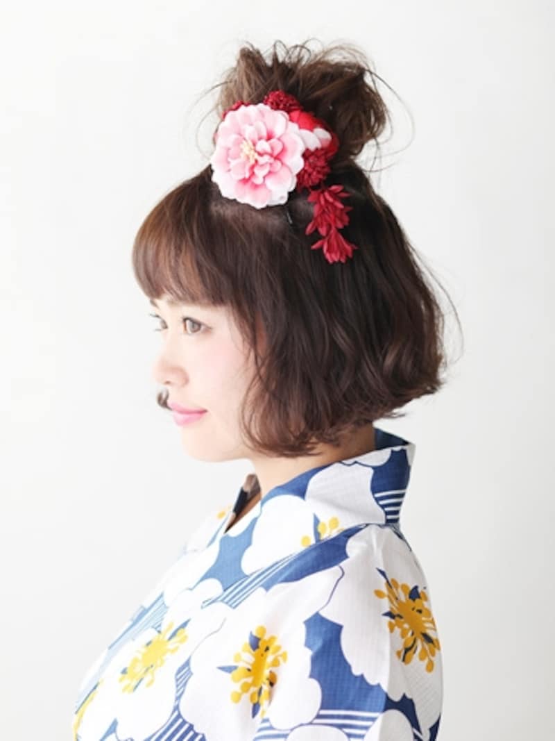 ハーフアップおだんごアレンジ
