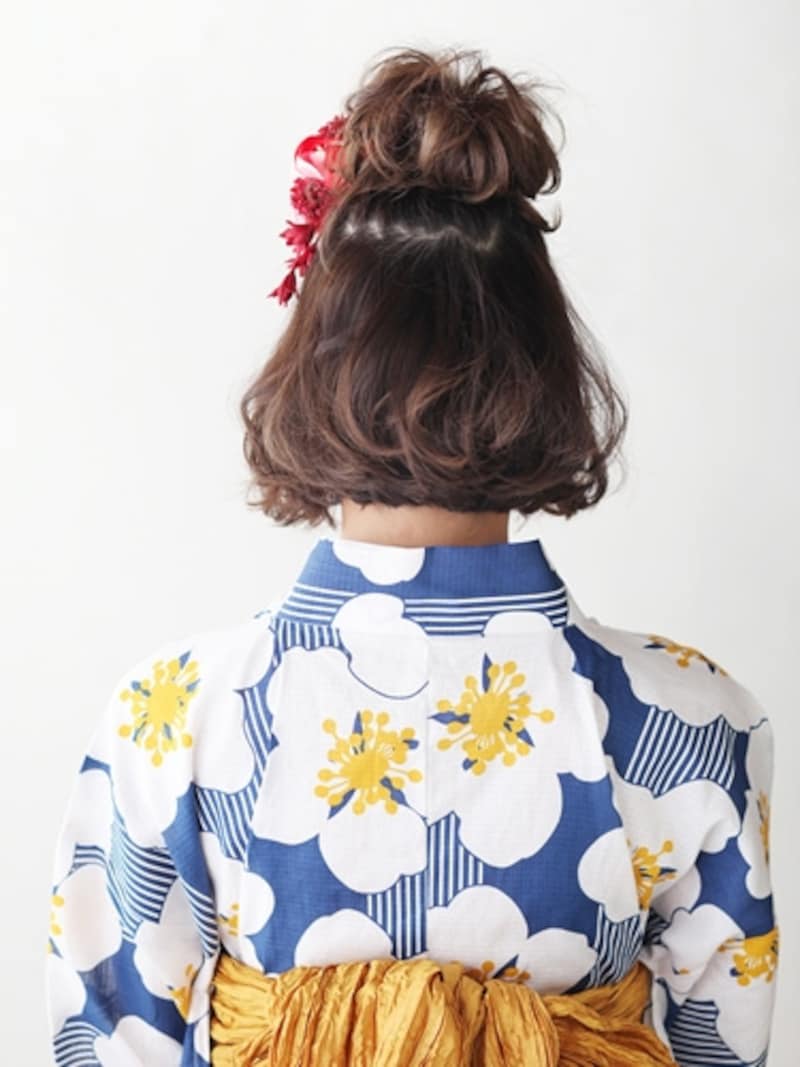 ハーフアップおだんごアレンジ