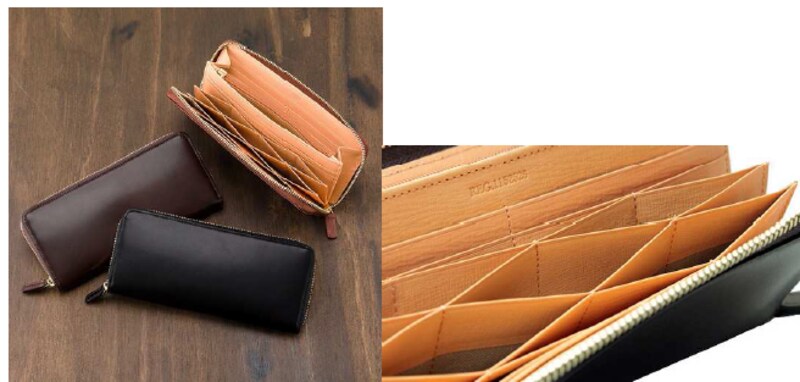 キプリス「ハニーセル長財布(ラウンドファスナー束入)undefinedシラサギレザー」undefined\25,000(税抜き)undefinedW20.5×H9.5×D2.5cm