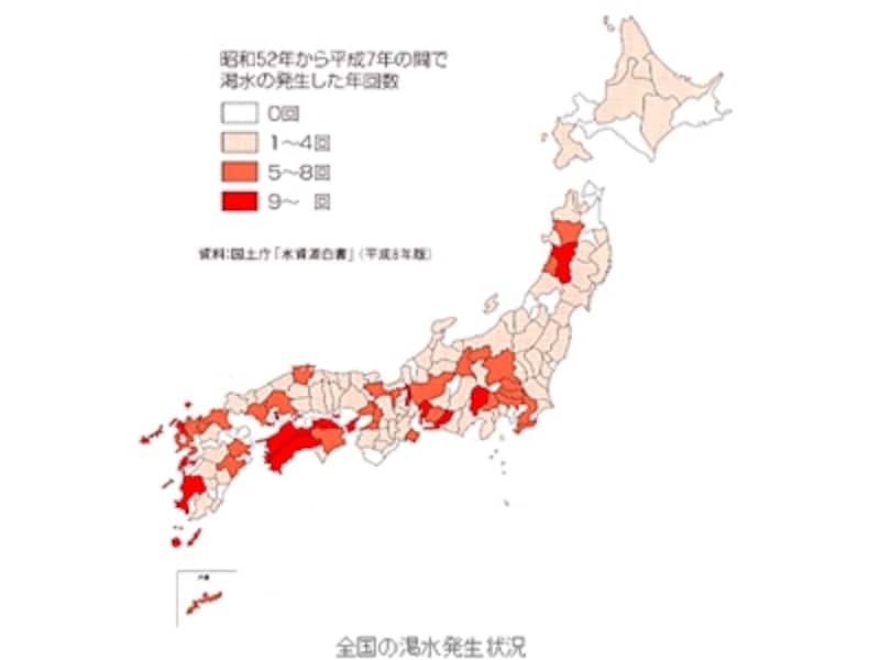 国土交通省によると過去を遡ればすべての都道府県で渇水が生じているそう。日本は水が豊富といわれるだけに、これは意外な事実!(出典:国土交通省関東地方整備局ホームページ)