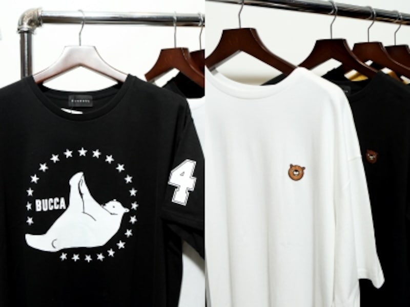 Tシャツ類が充実。ぽっちゃりな体型に似合うカワイらしいテイストが特徴的です。