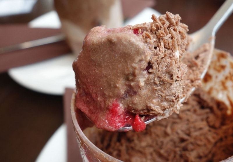 フランボワーズのソルベと一緒に