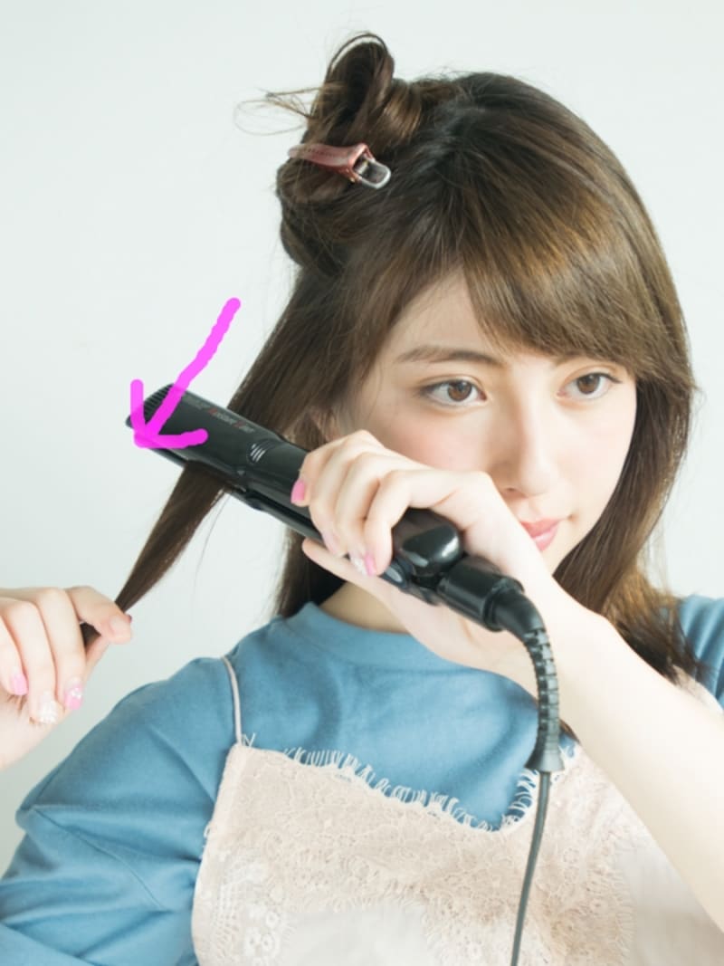 挟み始め部分は弱めの力で。