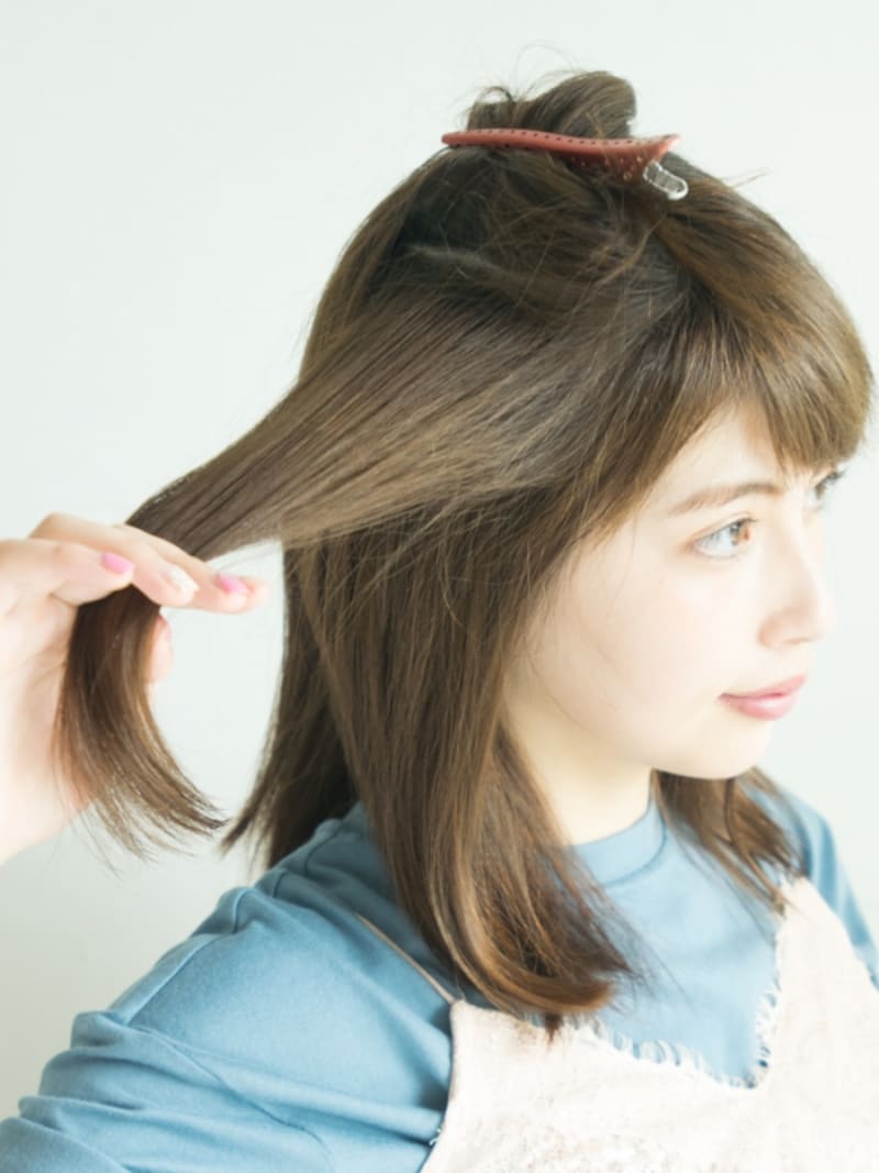 この部分にカールをつけます。