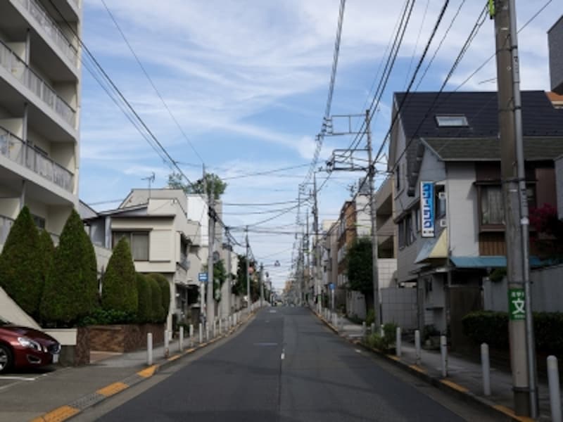 第二種中高層住居専用地域の町並み