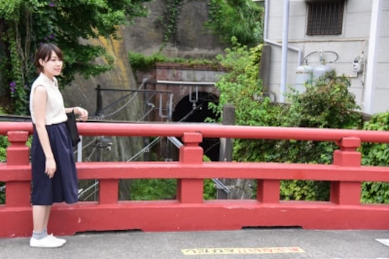 映画の中に何度も登場し、印象的だった赤い欄干の「桜橋」