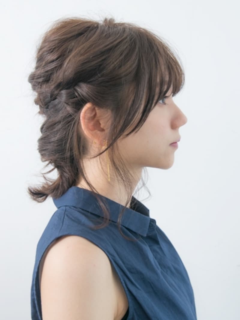 くるりんぱ&三つ編みで簡単セルフヘアアレンジ